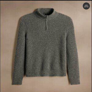 James Perse Lightweight Textured Cashmere Waffle Half Zip